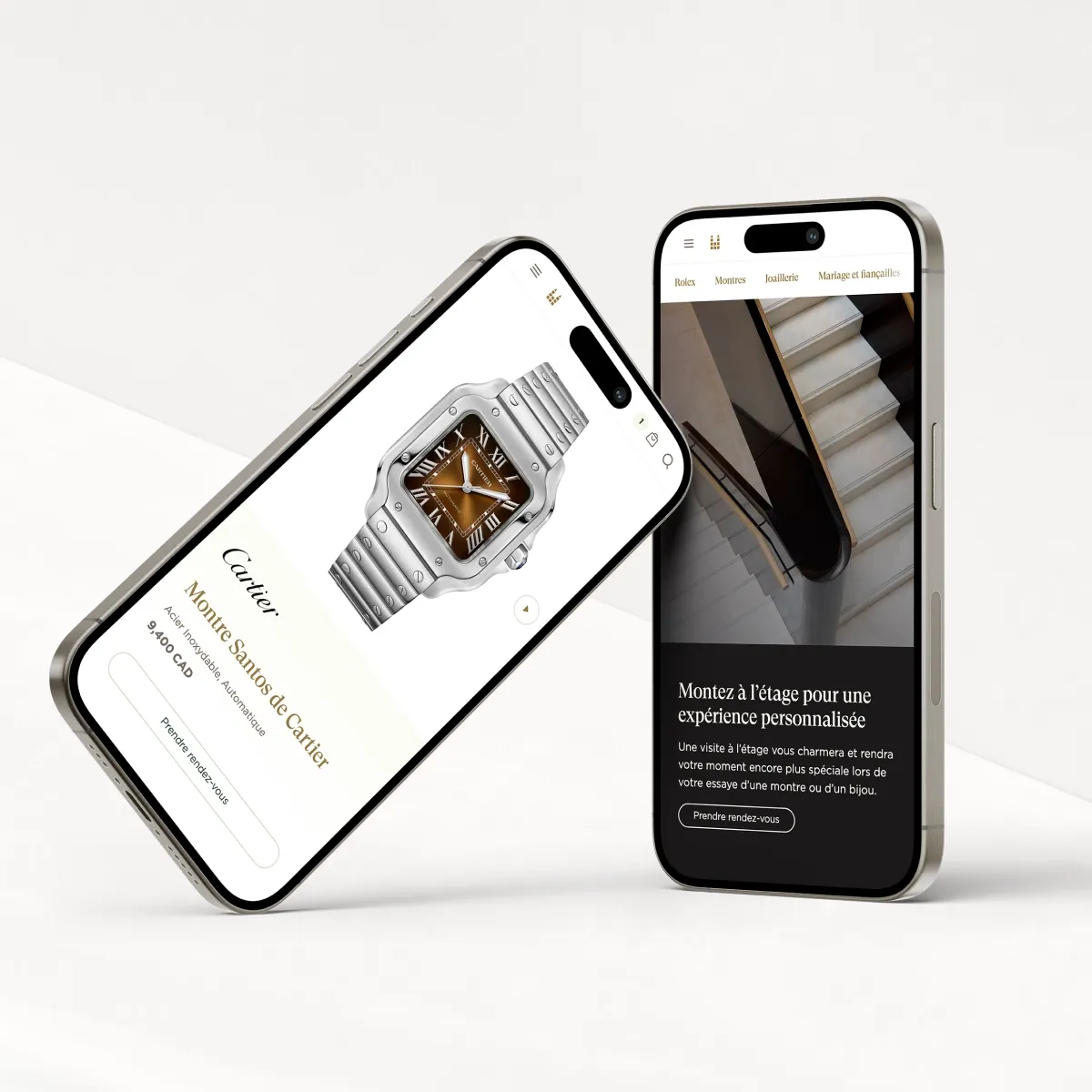 Capture d'écran du site web sur iPhone